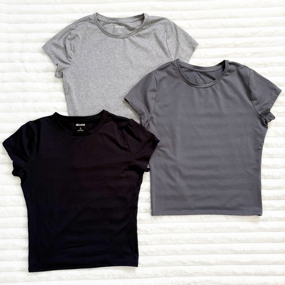 Hollister Tops - HOLLISTER Bundle of 3 Short Sleeve Basic Tee Gray and Black Size Medium